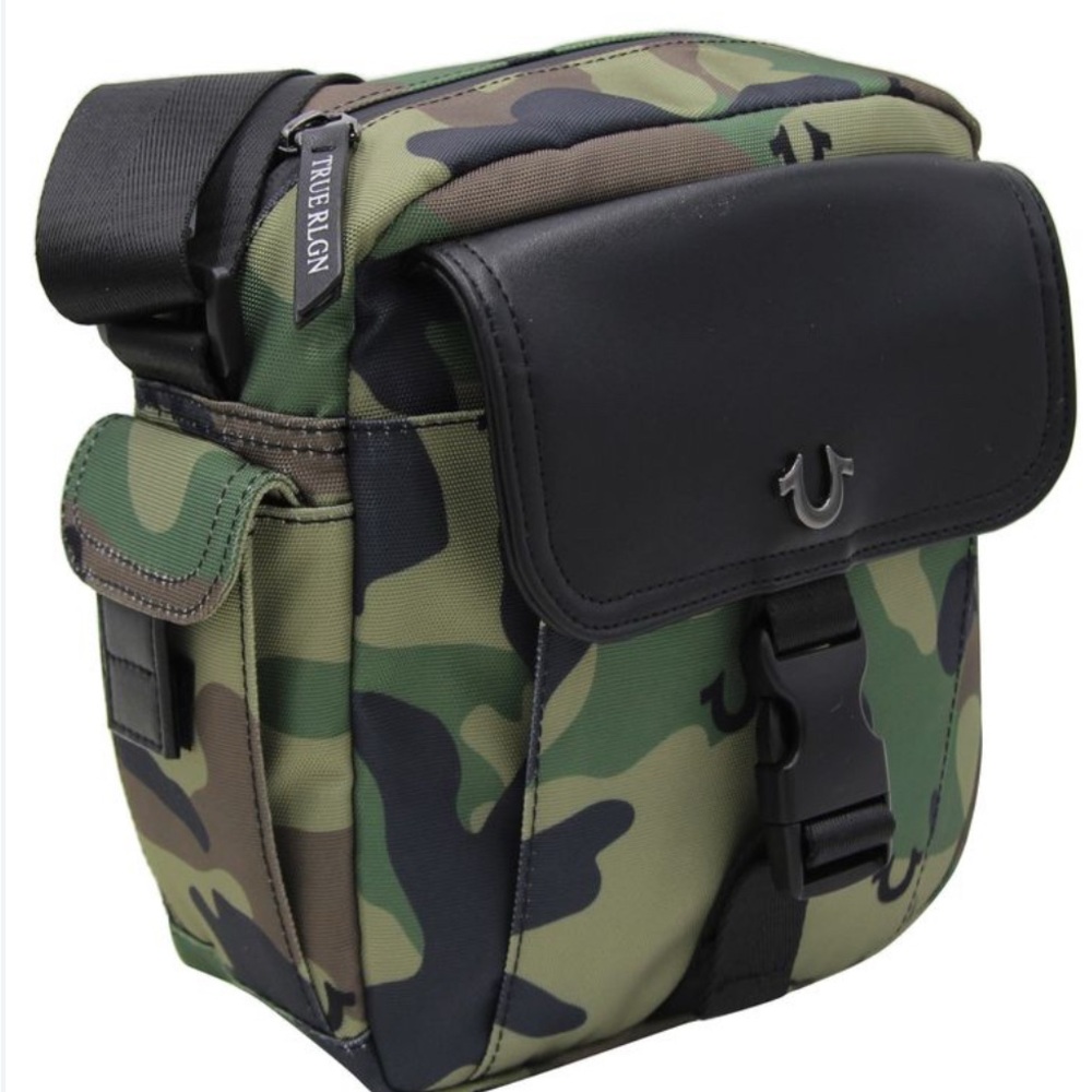 True Religion Jet Crossbody Bag Camouflage and Black NWT 💯 Original Product